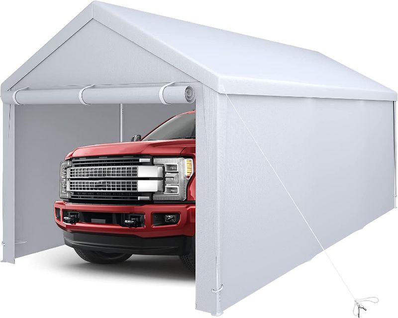 Photo 1 of **BOX 2 OF 2 ONLY***YITAHOME 10 x 20 FT Carport Heavy Duty Galvanized Frame Car Shelter Car Canopy with Removable Sidewalls, Portable Garage Tent Boat Shelter, White
