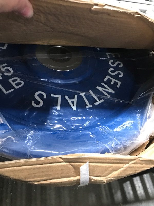 Photo 2 of (Only 1 Plate)BalanceFromBalanceFrom Everyday Essentials Color Coded Olympic Bumper Plate Weight Plate with Steel Hub, 
