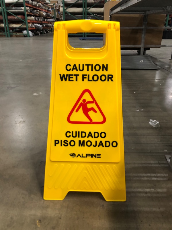 Photo 2 of **SEE NOTES**
Alpine Industries 24-Inch Caution Wet Floor Sign 