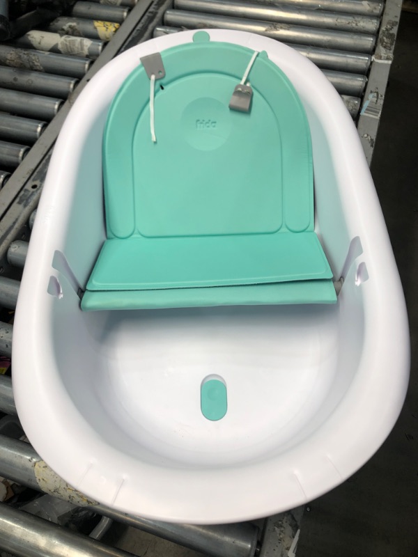 Photo 2 of 4-in-1 Grow-with-Me Bath Tub by Frida Baby Transforms Infant Bathtub to Toddler Bath Seat with Backrest for Assisted Sitting in Tub