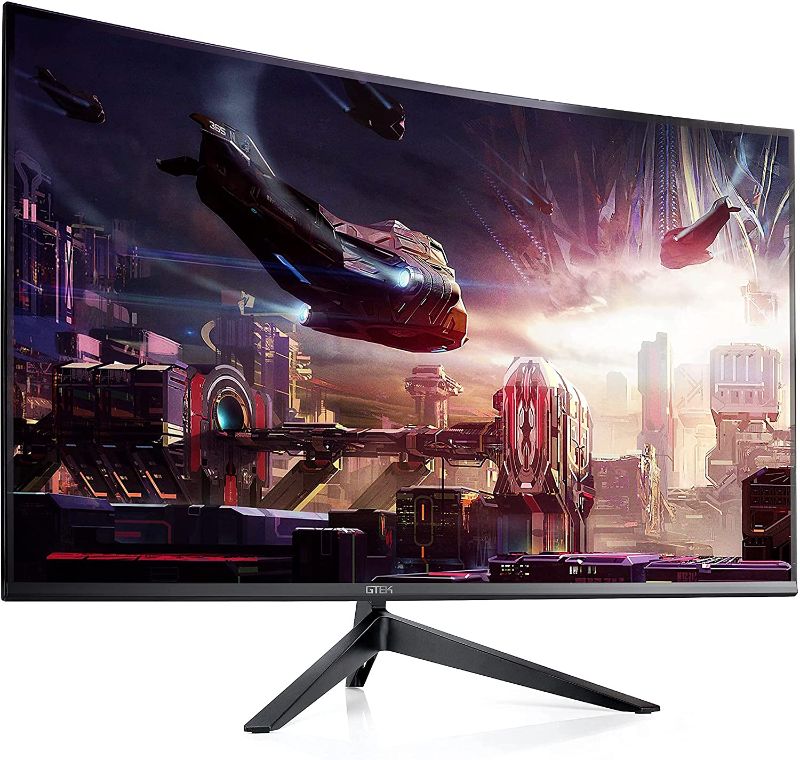 Photo 1 of GTEK F2740C 27-Inch Curved Frameless Gaming Monitor Full HD 1920 x 1080P, 1800R, VA 1ms MPRT, 240Hz, FreeSync, Speakers, DisplayPort/HDMI/Type-C, VESA 