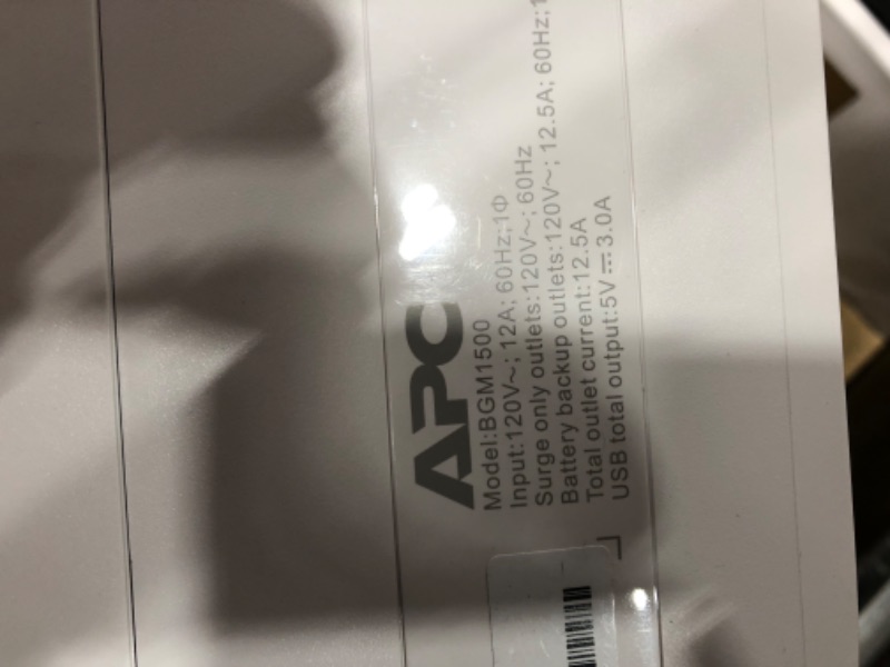 Photo 1 of APC Gaming UPS, 1500VA Sine Wave UPS Battery Backup with AVR and (3) USB Charger Ports, BGM1500B, Back-UPS Pro Uninterruptible Power Supply, Arctic
