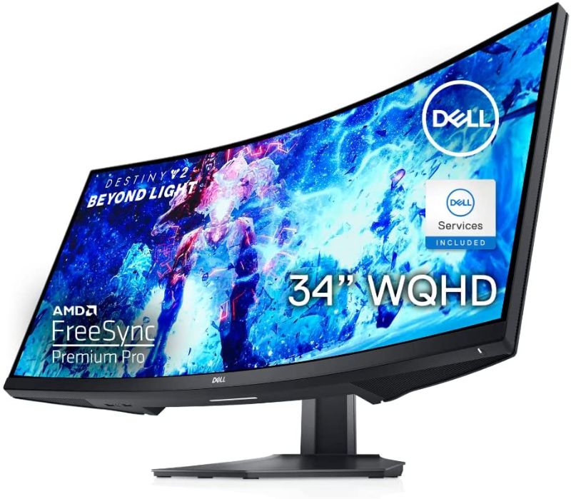 Photo 1 of Dell Curved Gaming, 34 Inch Curved Monitor with 144Hz Refresh Rate, WQHD (3440 x 1440) Display, Black - S3422DWG
