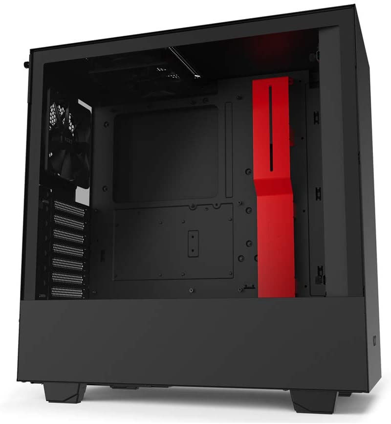 Photo 1 of NZXT H510 - CA-H510B-BR - Compact ATX Mid-Tower PC Gaming Case - Front I/O USB Type-C Port - Tempered Glass Side Panel - Cable Management System - Water-Cooling Ready - Black/Red
