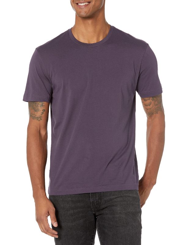 Photo 1 of GOODTHREADS MEN'S SLIM-FIT SHORT-SLEEVE COTTON CREWNECK T-SHIRT X-SMALL PURPLE NO POCKET
