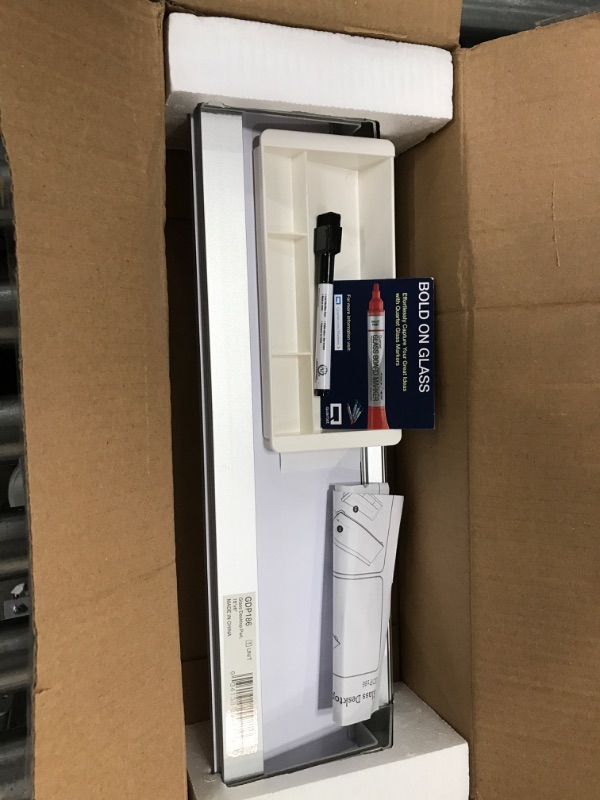 Photo 1 of Quartet Glass Desktop Computer Pad, 18" x 6", Whiteboard, Dry Erase Surface, White Surface (GDP186) White Pad
