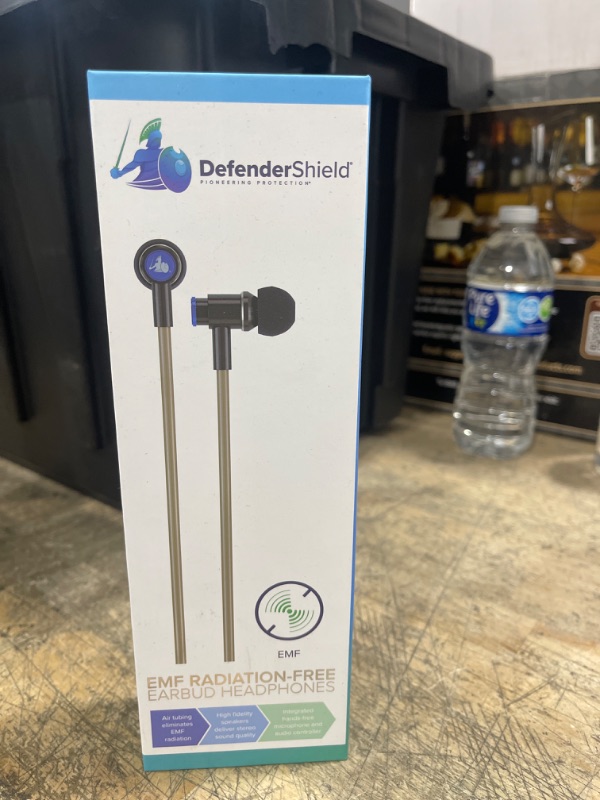 Photo 2 of DefenderShield EMF-Free Air Tube Stereo Earbud Headphones - Universal Radiation Free Wired Headphones with Mic & Volume Control