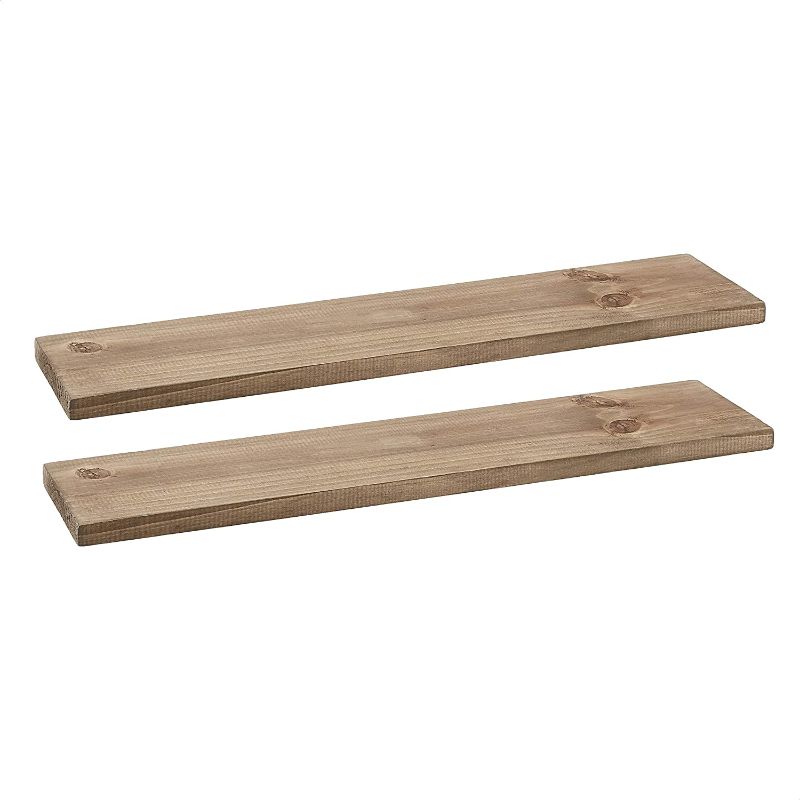 Photo 1 of Amazon Basics Floating Shelves - 24-Inch, Natural Wood, 2-Pack
