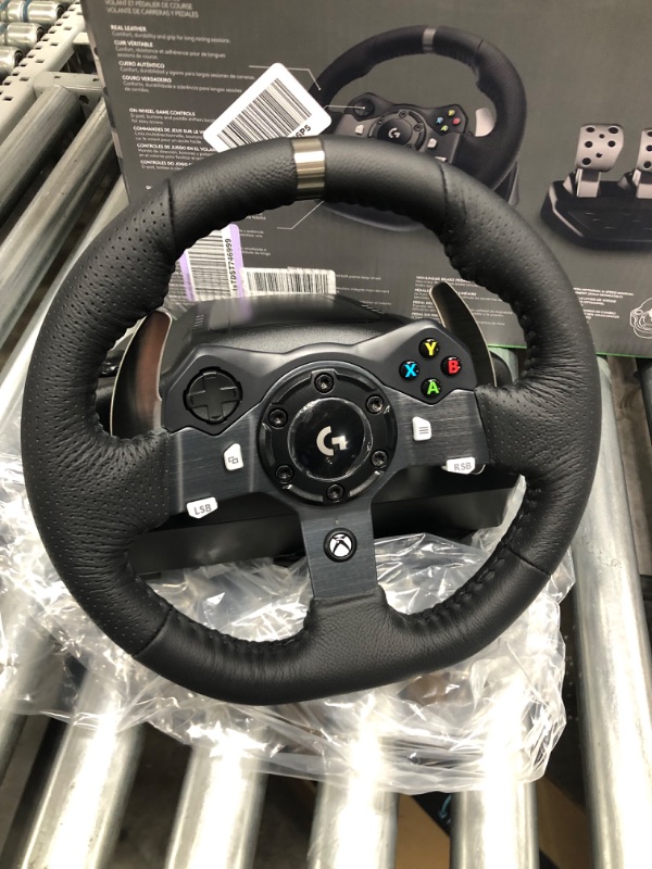 Photo 2 of **SEE NOTES**
Logitech G923 Racing Wheel and Pedals for Xbox X|S, Xbox One and PC featuring TRUEFORCE up to 1000 Hz Force Feedback, Responsive Pedal, Dual Clutch Launch Control, and Genuine Leather Wheel Cover
