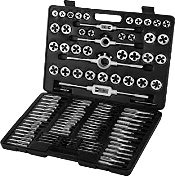 Photo 1 of 110Pcs Tungsten Titanium Steel Metric Tool Tap & Die Set Combination for Cutting External & Internal Threads
