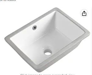 Photo 1 of 16 Inch Undermount Bathroom Sink Small Rectangle Undermount Sink White Ceramic Under Counter Bathroom Sink with Overflow (15.70"x11.69")
