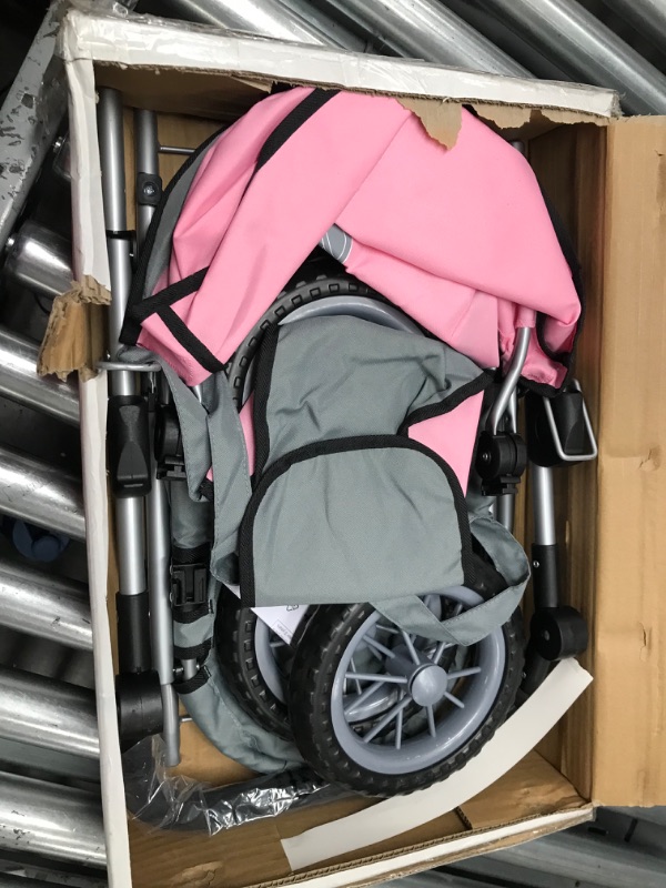 Photo 2 of ***MISSING COMPONENTS*** Bayer Design Baby Doll Trendy Pram in Grey/Pink