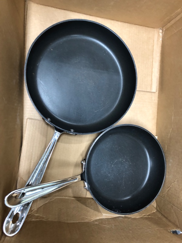 Photo 2 of All-Clad E785S264 HA1 Hard Anodized Nonstick Dishwasher Safe PFOA Free 8-Inch and 10-Inch Fry Pan Cookware Set, 2-Piece, Black