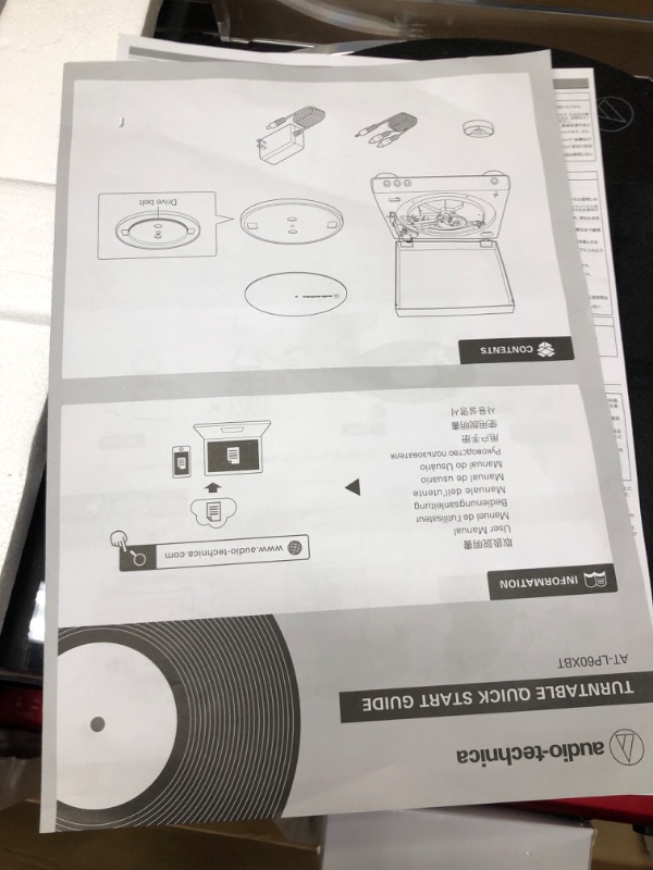 Photo 5 of Audio-Technica AT-LP60XBT-RD Fully Automatic Belt-Drive Stereo Turntable, Red/Black, Bluetooth, Hi-Fi, 2 Speed
