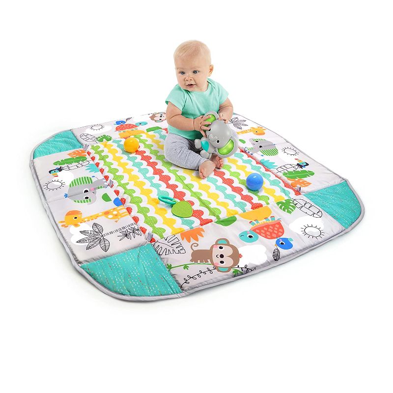 Photo 1 of Bright Starts 5-in-1 Your Way Ball Play - Jumbo Play Mat Converts to Ball Pit Baby Gym, Newborn to Toddler - Totally Tropical (Green)