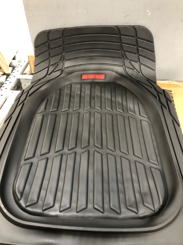 Photo 3 of Motor Trend - MT-923-BK 923-BK Black FlexTough Contour Liners-Deep Dish Heavy Duty Rubber Floor Mats for Car SUV Truck & Van-All Weather Protection, Universal Trim to Fit Full Set Black