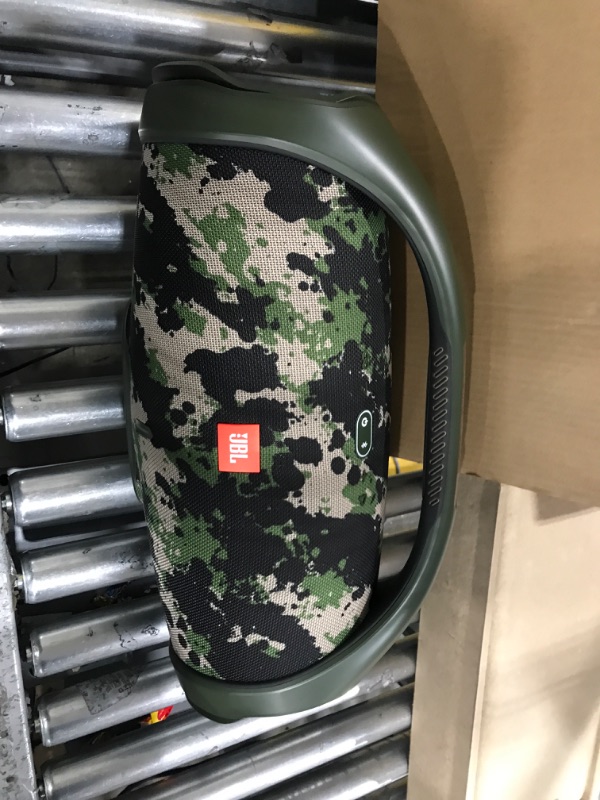 Photo 2 of JBL Boombox 3 - Portable Bluetooth Speaker, Powerful Sound and Monstrous bass, IPX7 Waterproof, 24 Hours of Playtime, powerbank, JBL PartyBoost for Speaker Pairing, and eco-Friendly Packaging (Squad) Camouflage Speaker