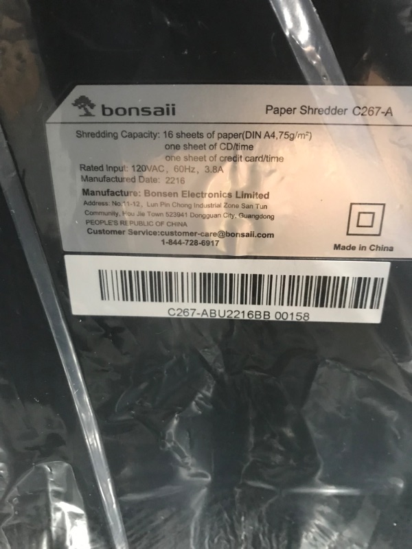 Photo 3 of Bonsaii 18-Sheet Heavy Duty Paper Shredder, 40-Min Microcut Office Shredder for CD/Credit Card/Staple, Anti-Jam & 58dB Quiet Commercial Shredder, Higher Security P-4 Level,7-Gal Big Pullout Bin C144-E 18 Sheet Micro Cut