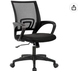 Photo 1 of Home Office Chair Ergonomic Desk Chair Mesh Computer Chair with Lumbar Support Armrest Executive Rolling Swivel Adjustable Mid Back Task Chair for Women Adults, Black
