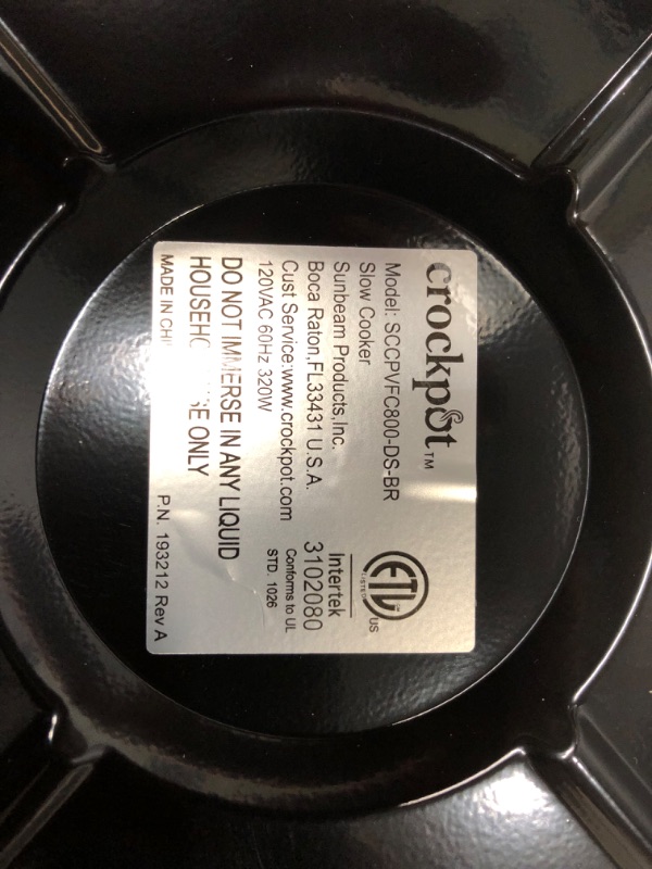 Photo 2 of Crockpot™ 8-qt. Black Stainless Digital Slow Cooker
DAMAGED NEEDS REPAIRS
