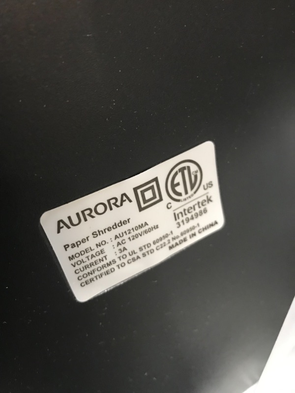 Photo 4 of Aurora AU1210MA Professional Grade High Security 12-Sheet Micro-Cut Paper/ CD and Credit Card/ 60 Minutes Continuous Run Time Shredder