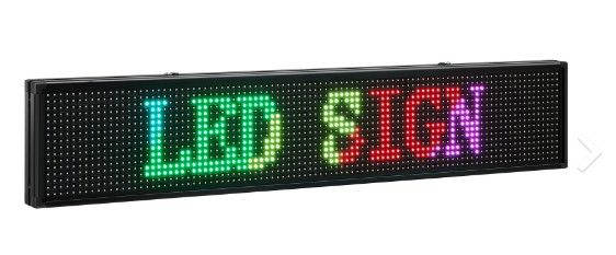 Photo 1 of *Major Damage-Doesn't Power On* VEVOR Led Sign 40 x 8 inch Led Scrolling Message Display RGB 7-Color P10 Digital Message Display Board Programmable by PC& WiFi & USB with SMD Technology for Advertising and Business
