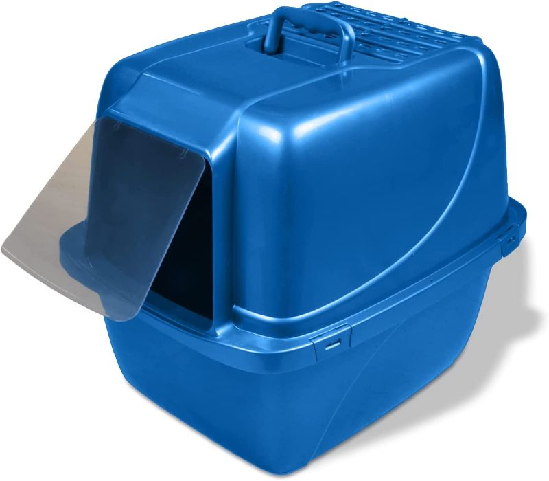 Photo 1 of *Used* Van Ness Pets Odor Control Extra Large, Giant Enclosed Cat Pan with Odor Door, Hooded, Blue, CP7
