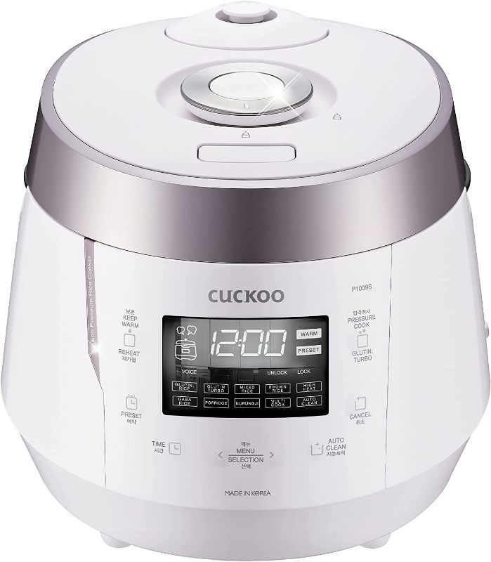 Photo 1 of *Major Damage/Missing Parts* * Cuckoo CRP-P1009SW 10 Cup Electric Heating Pressure Cooker & Warmer – 12 Built-in Programs, Glutinous (White), Mixed, Brown, GABA Rice, [1.8 liters]
