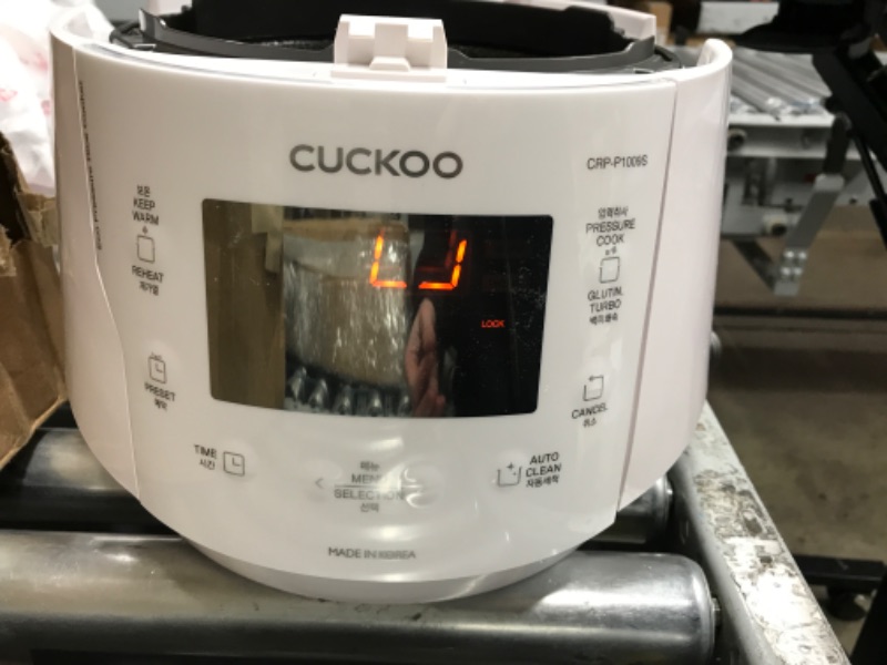 Photo 4 of *Major Damage/Missing Parts* * Cuckoo CRP-P1009SW 10 Cup Electric Heating Pressure Cooker & Warmer – 12 Built-in Programs, Glutinous (White), Mixed, Brown, GABA Rice, [1.8 liters]
