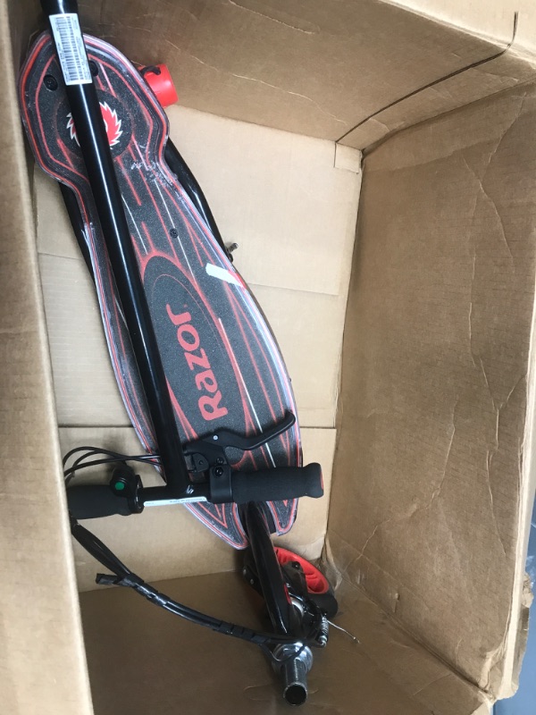 Photo 2 of Razor Power Core E90 Glow Electric Scooter for Kids Ages 8+ - 90w Hub Motor, LED Light-Up Deck, Up to 10 mph and 60 min Ride Time, for Riders up to 120 lbs & V-17 Youth Multi-Sport