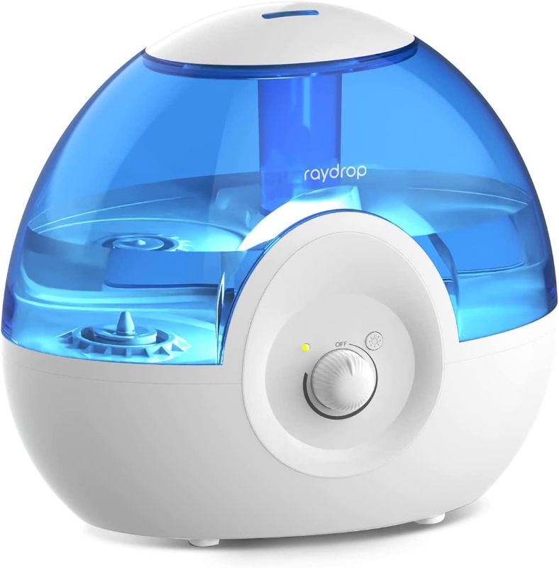 Photo 1 of raydrop Cool Mist 2.2L Humidifiers for Bedroom, 28dB Whisper-Quiet Ultrasonic Humidifier, Easy to Clean Home Humidifier, Auto Shut-Off, 30H Work Time, Night Light (Blue)
