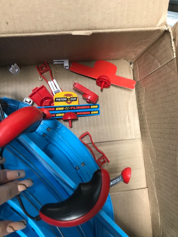 Photo 3 of **parts only!! Carrera First Disney/Pixar Cars - Slot Car Race Track - Includes 2 Cars: Lightning McQueen and Dinoco Cruz - Battery-Powered Beginner Racing Set for Kids Ages 3 Years and Up
