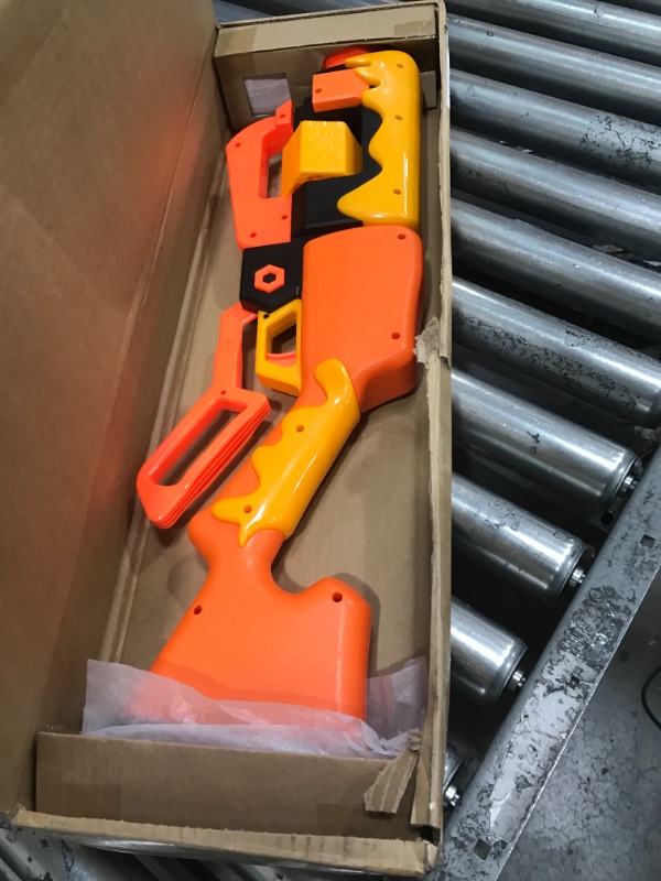 Photo 1 of NERF Roblox Adopt Me!: Bees! Lever Action Dart Blaster, Rotating 8-Dart Drum, 8 Elite Darts, Code to Unlock in-Game Virtual Item Frustration Free Packaging