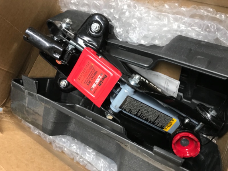 Photo 2 of Pro-LifT F-2315PE Grey Hydraulic Trolley Jack Car Lift with Blow Molded Case-3000 LBS Capacity, 12 Inch Black