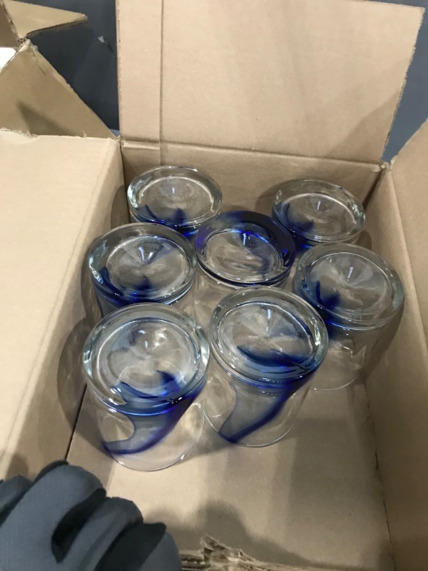 Photo 1 of **ONE LARGE GLASS MISSING**
libbey blue ribbon impressions 16piece tumbler and rocks glass set