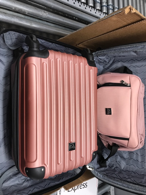 Photo 4 of **MISSING PARTS** TRAVELERS CLUB LUGGAGE 4 PIECE LUGGAGE SET, ROSE GOLD, 4 PC

