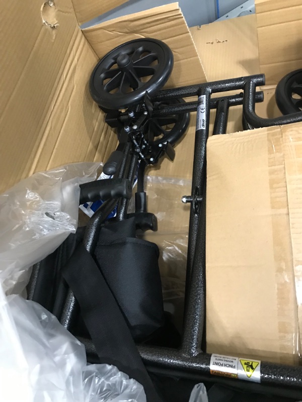 Photo 1 of Drive Medical TR37E-SV Lightweight Folding Transport Wheelchair with Swing-Away Footrest, Silver 1 Count (Pack of 1) Silver Vein