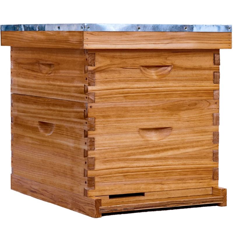 Photo 1 of 10 Frame Bee Hive Complete Beehive Kit,Honey Bee Hives Includes 1 Deep Bee Boxes, 1 Bee Hive Super with Beehive Frames and Foundation
