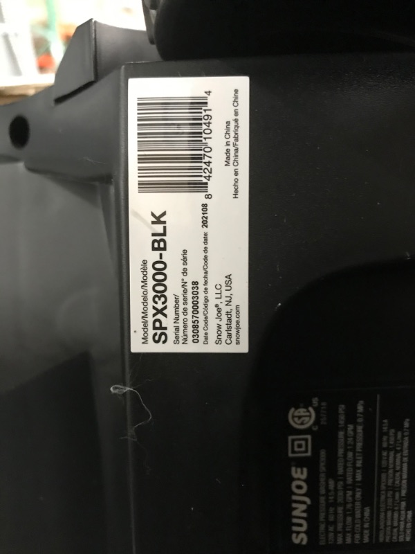 Photo 5 of 2030 MAX PSI 1.76 GPM 14.5 Amp Electric Pressure Washer, BLACK