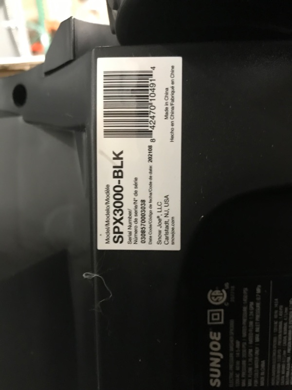 Photo 3 of 2030 MAX PSI 1.76 GPM 14.5 Amp Electric Pressure Washer, BLACK