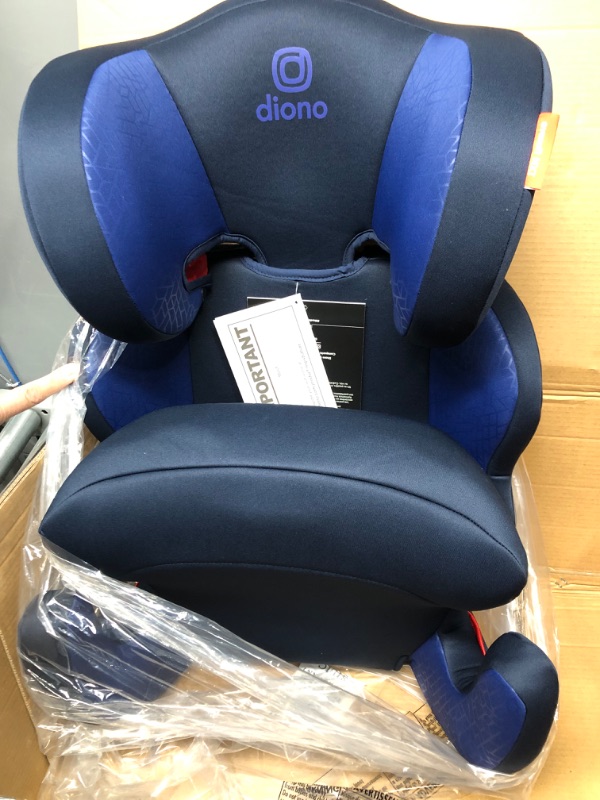 Photo 3 of Diono Everett NXT High Back Booster Car Seat with Rigid Latch, Lightweight Slim Fit Design, 8 Years 1 Booster Seat, Blue Everett NXT Blue