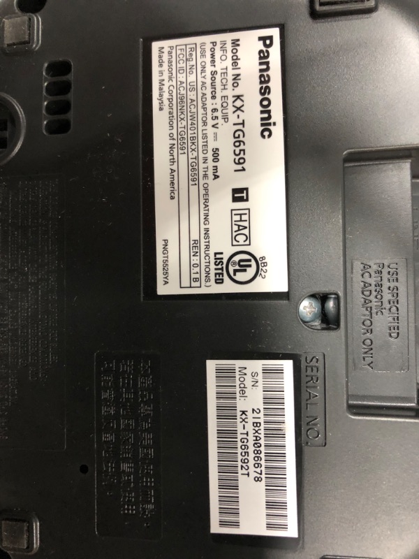 Photo 3 of Panasonic DECT 6.0 Plus Cordless Amplified Phone with Digital Answering System Expandable to 6 Handsets Talking Caller ID – 2 Handsets Included (KX-TG6592T),Titanium Black 2 Handsets - KX-TG6592T