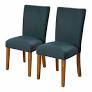 Photo 1 of HomePop 38" Traditional Fabric Parsons Dining Chairs in Navy Blue (Set of 2)