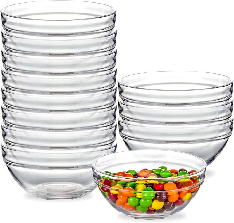 Photo 1 of 4 Inch Small Glass Bowls 12 PCS,WERTIOO Mini Food Prep Bowl Tiny Glass Ramekins for Kitchen Dessert, Dips, and Candy Dishes or Nut Bowls
