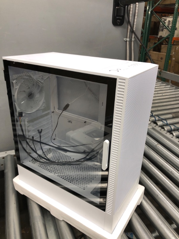 Photo 2 of Antec NX410 ATX Mid-Tower Case, Tempered Glass Side Panel, Full Side View, Pre-Installed 2 x 140mm in Front & 1 x 120 mm ARGB Fans in Rear (White) (9734088000) NX410 W