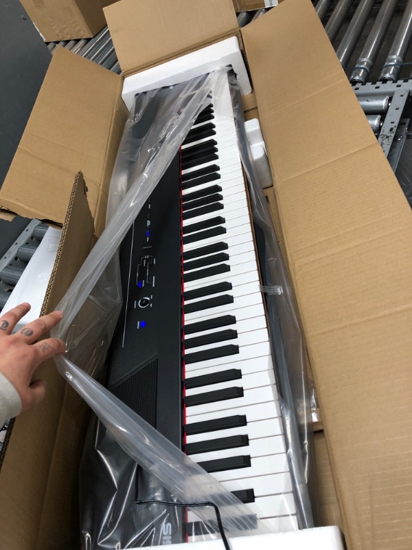 Photo 2 of Alesis Recital – 88 Key Digital Piano Keyboard with Semi Weighted Keys, 2x20W Speakers, 5 Voices, Split, Layer and Lesson Mode, FX and Piano Lessons Recital Piano Only