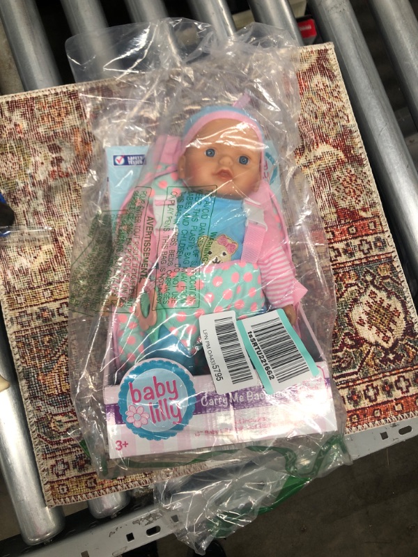 Photo 2 of 13" Soft Baby Doll with Take Along Pink Doll Backpack Carrier, Briefcase Pocket Fits Doll Accessories and Clothing Caucasian