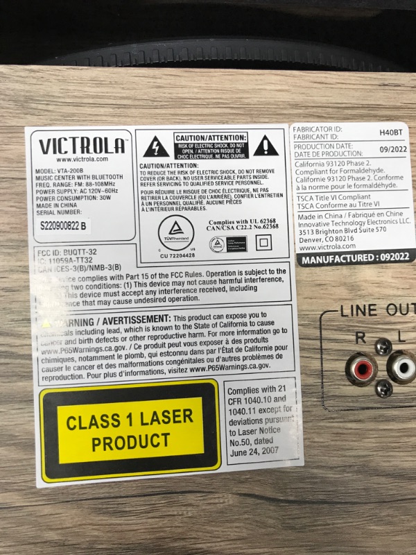 Photo 3 of ***TESTED**POWERED ON**Victrola Nostalgic 6-in-1 Bluetooth Record Player & Multimedia Center with Built-in Speakers - 3-Speed Turntable, CD & Cassette Player, AM/FM Radio | Wireless Music Streaming | Farmhouse Oatmeal Farmhouse Oatmeal Entertainment Cente