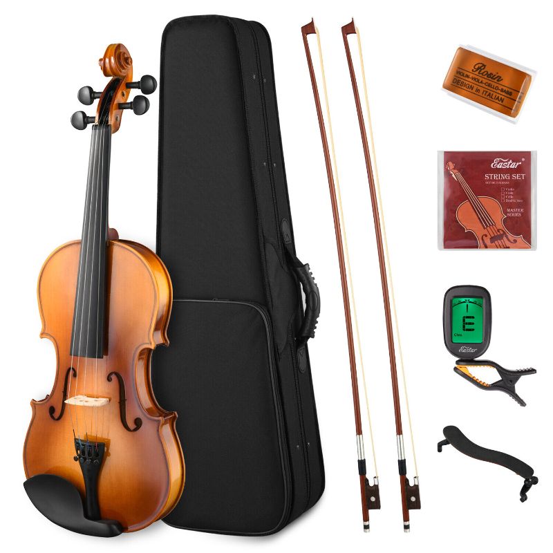 Photo 1 of ***NEEDS RESTRING** Eastar 4/4 Violin Set Fiddle with Hard Case, Rosin, Shoulder Rest, Bow and Extra Strings