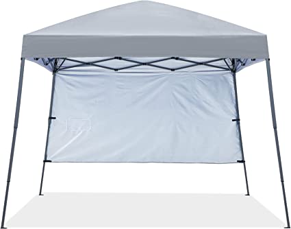 Photo 1 of ABCCANOPY Stable Pop Up Beach Tent with Backpack Bag, 8 x 8 ft Base / 6 x 6 ft Top, Gray
